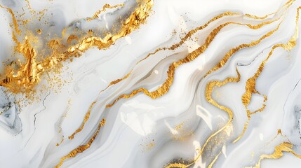 Opulent Marble Backdrop with Lustrous Gold Veining and Polished Stones