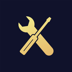 Screw driver icon flat vector illustration.