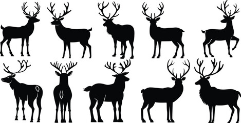 Reindeer silhouette vectors