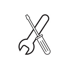 Flat screw driver icon set. symbol vector Illustration.