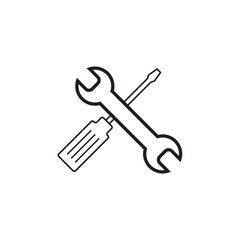 Flat screw driver icon set. symbol vector Illustration.