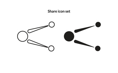 Share icon set. isolated on white background.