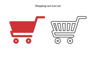 Shopping cart vector icon, flat design. Isolated on white background.