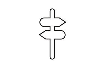 Obraz premium Signpost icon, direction line icon isolated.