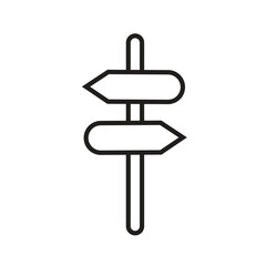 Signpost icon, direction line icon isolated.