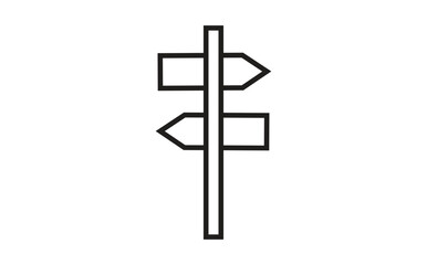 Signpost icon, direction line icon isolated.