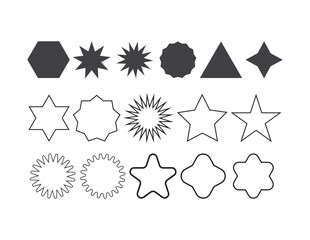 Star icon set. style design isolated on white background