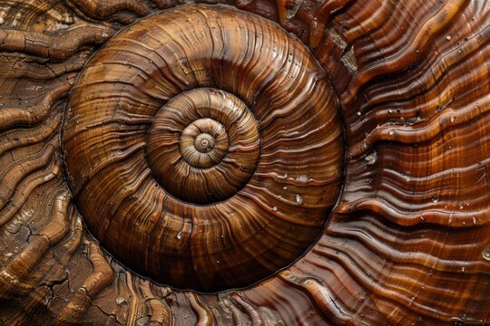 A shell with a spiral shape is shown in the image generated by AI