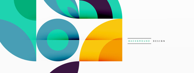 Circles and petals. Geometric beautiful abstract minimal template for Wallpaper, Banner, Background, Card, Book Illustration, landing page