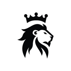 lion luxury logo icon template, elegant lion logo design illustration, lion head with crown logo, lion elegant symbol