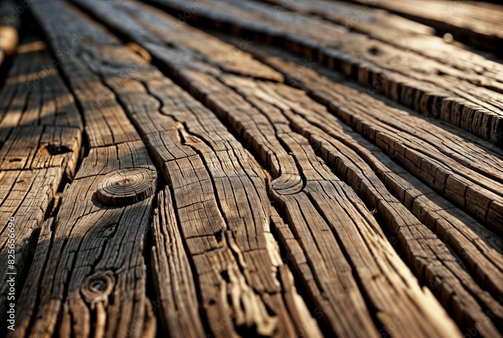 Poster a close-up of rustic wood with dark and light textures - generative ai