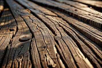 Obraz premium A close-up of rustic wood with dark and light textures - Generative AI 