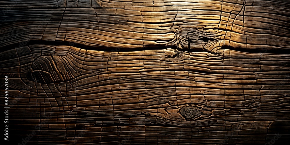 Poster a close-up of rustic wood with dark and light textures - generative ai