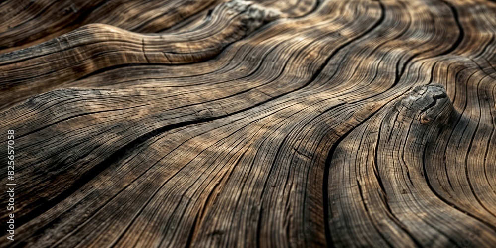 Poster a close-up of rustic wood with dark and light textures - generative ai