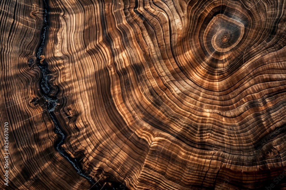 Poster a close-up of rustic wood with dark and light textures - generative ai
