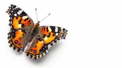 White background with butterfly urticaria
