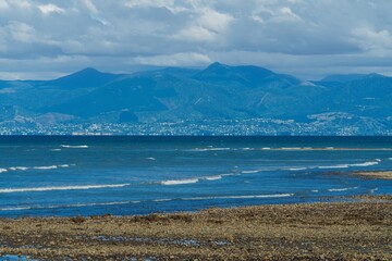 View of Nelson from Kina Beach, Tasman, New Zealand.