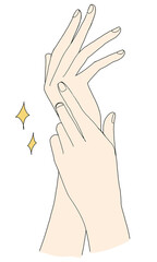 ハンドケアをする手のイラスト