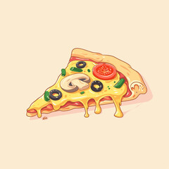 delectable piece showcasing the gooey texture of hot cheese mixed with vibrant colors from fresh vegetable garnishes