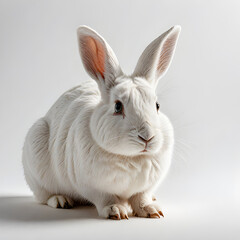 Obraz premium white rabbit on white background