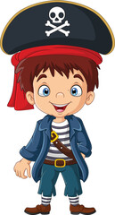 Cartoon smiling little pirate boy 