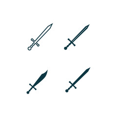 Katana icon vector logo design template