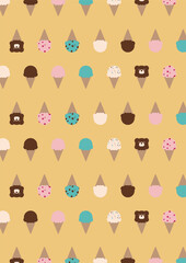 カラフルなアイスクリームの背景素材