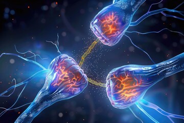 Synaptic transmission: nerve synapse - delving into the dynamic process of signal transmission between neurons, vital for brain function and bodily responses