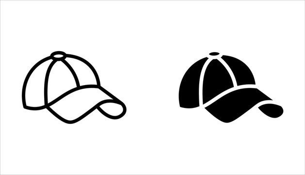 Baseball cap line and glyph icon set, clothes and wear, motorboat vector icon, vector graphics on white background