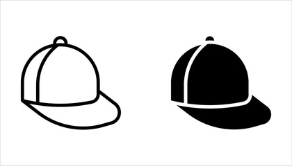 Baseball cap line and glyph icon set, clothes and wear, motorboat vector icon, vector graphics on white background