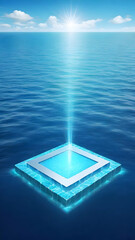 Obraz premium Blue water of the sea background and blank for placing product