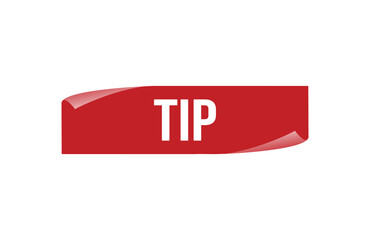 Tip red ribbon label banner. Open available now sign or Tip tag.