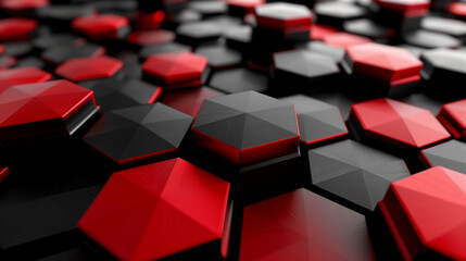 abstract background with black and red hexagon, modern 3d wallpaper, business background 