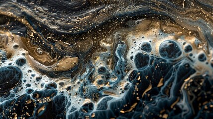 Each wave is unique mimicking the unpredictable nature of cosmic events.