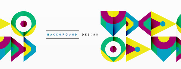 Colorful circle and triangle abstract background. Template for wallpaper, banner, presentation, background