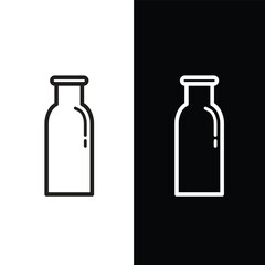 Milk bottle icon vector logo design template