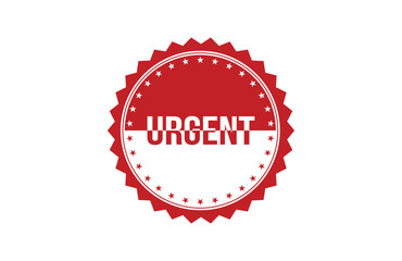 Urgent red ribbon label banner. Open available now sign or Urgent tag.