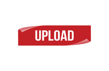 Red banner Upload on white background.
