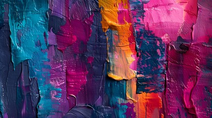 Layers of vibrant hues blend seamlessly on a textured canvas, forming a captivating tapestry of abstract expressionism and creative inspiration