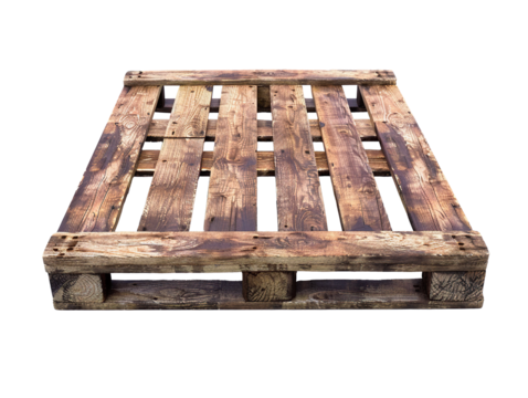 empty wood pallet as element isolated on white background