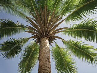 Fototapeta premium View of palm tree species with green foliage - generated by ai