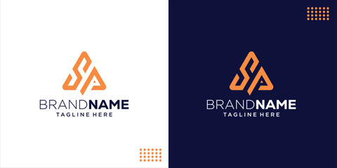 Creative Initial Logo Triangle Letter SP, Design Inspiration, Illustration, Vector