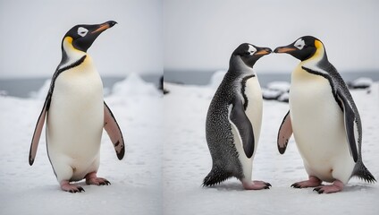 Fototapeta premium The endearing charm of a penguin against a crisp white backdrop ai_generated