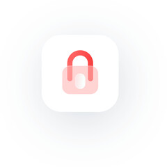 Lock Icon Glassmorphism transparent blur glass effect icon