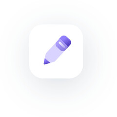 Pencil Icon Glassmorphism transparent blur glass effect icon