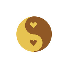 Flat ying yang icon symbol vector Illustration.