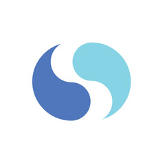 Flat ying yang icon symbol vector Illustration.