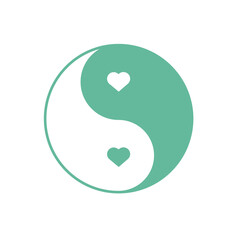 Flat ying yang icon symbol vector Illustration.