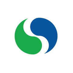 Flat ying yang icon symbol vector Illustration.