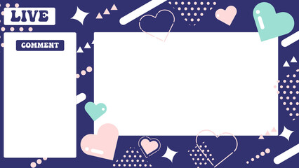 動画配信用の背景01　ハート柄